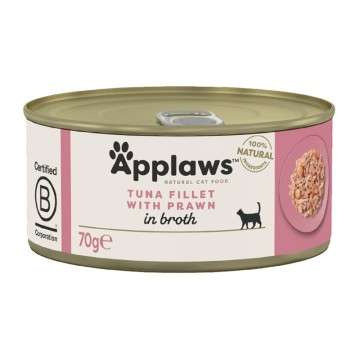 Applaws Cat Τόνος Φιλέτο με Γαρίδες σε Ζωμό Κονσέρβα 70gr