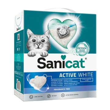 Sanicat Active White Ultra Clumping Λευκή Άμμος Μπετονίτη Χωρίς Άρωμα 10L