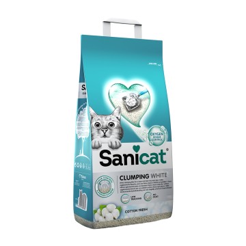 Sanicat Clumping Λευκή Άμμος Μπετονίτη με Άρωμα Cotton Fresh 10L