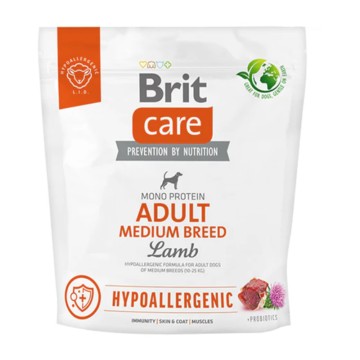 Brit Care Hypoallergenic Dog Adult Medium Lamb & Rice 1kg