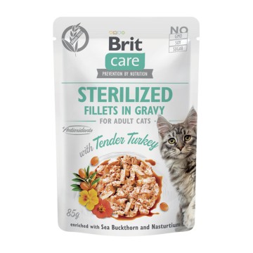 Brit Care Cat Sterilised Fillets in Gravy Turkey 85gr