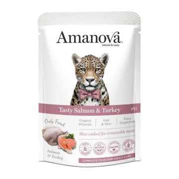 Amanova Cat Adult Tasty Salmon & Turkey 85gr Φακελάκι