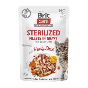 Brit Care Cat Sterilised Fillets in Gravy Duck 85gr