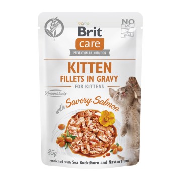 Brit Care Kitten Fillets in Gravy Salmon 85gr