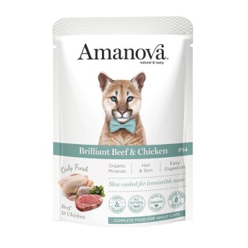 Amanova Cat Adult Brilliant Beef & Chicken 85gr Φακελάκι