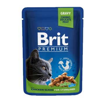 Brit Premium Cat Adult Sterilised Pouch Chicken 100gr