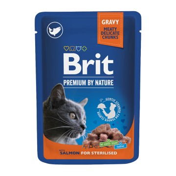 Brit Premium Cat Adult Sterilised Pouch Salmon 100gr