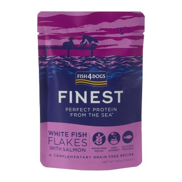 Fish4Dogs White Fish Flakes with Salmon 100gr