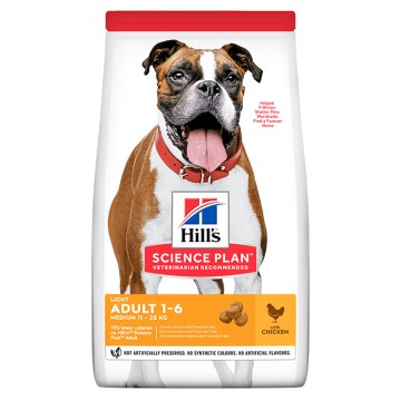 Hill's Science Plan Dog Adult Light Medium με Κοτόπουλο 14kg