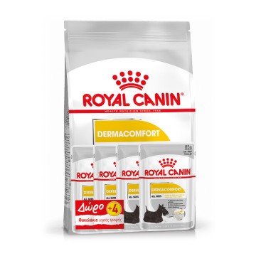 Royal Canin Mini Dermacomfort 3kg +4x85gr Δώρο