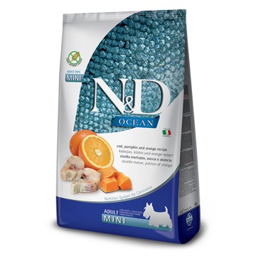 N&D Ocean Pumpkin Dog Adult Mini με Μπακαλιάρο, Κολοκύθα & Πορτοκάλι 800gr