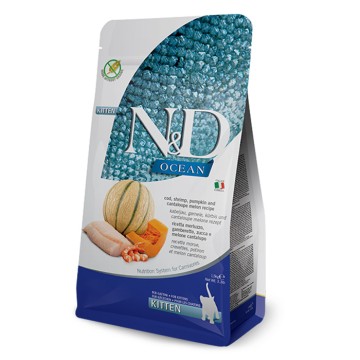 N&D Ocean Cat Kitten με Μπακαλιάρο & Κολοκύθα 1.5kg
