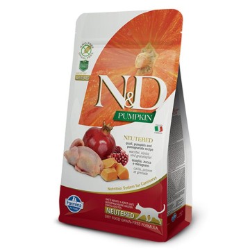 N&D Pumpkin Cat Neutered με Ορτύκι, Κολοκύθα & Ρόδι 5kg