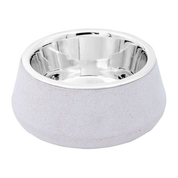 Pet Μπολ Ανοξείδωτο με Βάση Μπαμπού 17cm