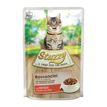 Stuzzy Cat Pouch Βοδινό Κομματάκια 85gr