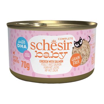 Schesir Cat Baby Κοτόπουλο & Σολομός 70gr