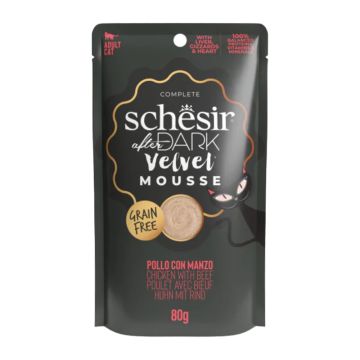 Schesir Cat After Dark Pouch Μους Κοτόπουλο & Βοδινό 80gr