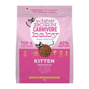 Schesir Kitten Born Carnivore Κοτόπουλο & Αυγό 255gr