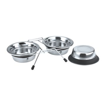 Pet Bowl Ανοξείδωτη Βάση με Μπολ 2x380ml