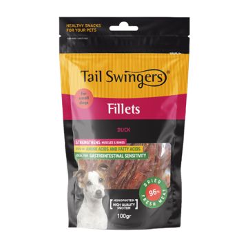 Tail Swingers Small Breeds Λιχουδιές από Φιλετάκια Πάπιας 100gr
