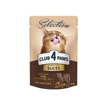 Club 4 Paws Selection Adult Slices Veal & Vegetables Jelly 80gr