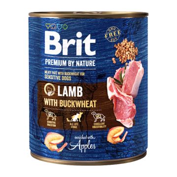 Brit Premium By Nature Dog Cans Lamb With Buckwheat 800gr