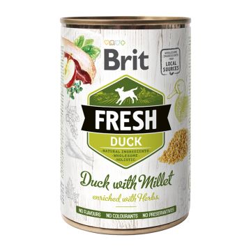 Brit Fresh Dog Can Duck with Millet 400gr