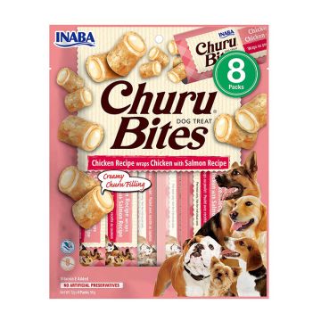 Inaba Churu Bites Λιχουδιές Σκύλου με Κοτόπουλο & Σολομό 96gr