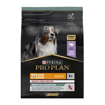 Purina Pro Plan Dog Medium-Large Adult Grain Free Sensitive Digestion Γαλοπούλα 2.5kg