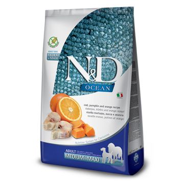 N&D Ocean Pumpkin Dog Adult Medium-Maxi με Μπακαλιάρο, Κολοκύθα & Πορτοκάλι 2.5kg