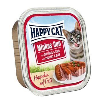 Happy Cat Duo Πατέ Πουλερικά & Βοδινό 100gr
