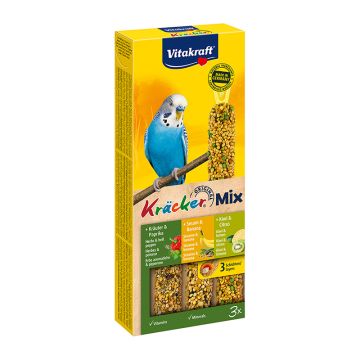Vitakraft Kracker Trio με Σουσάμι, Βότανα & Φρούτα για Παπαγαλάκια 3τμχ