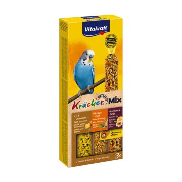 Vitakraft Kracker Trio με Αυγό, Μέλι & Βερύκοκο για Παπαγαλάκια 3τμχ