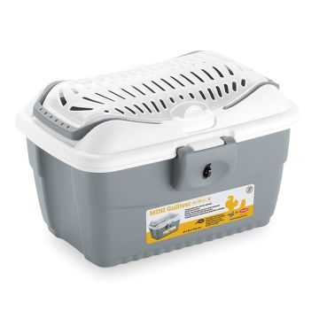 Stefanplast Κλουβί Μεταφοράς Mini Gulliver Λευκό/Γκρι 40x30x24cm